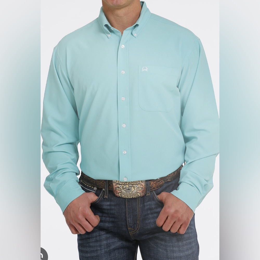 Maximos men’s green turquoise button down shirt M NWT L121-33